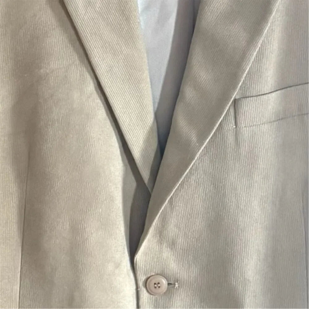 Andrew Fezza Italian Inspired Men's Beige Soft Corduroy Blazer Vintage 90s
